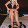 NYC Wardrobe Faux Leather Joggers in Camel Image - 1