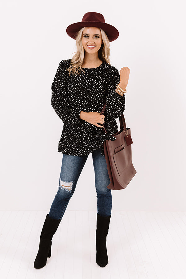 Golden Hills Babydoll Top in Black Image - 2