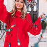 Central Park Snow Tunic Sweater In Red Image - 1