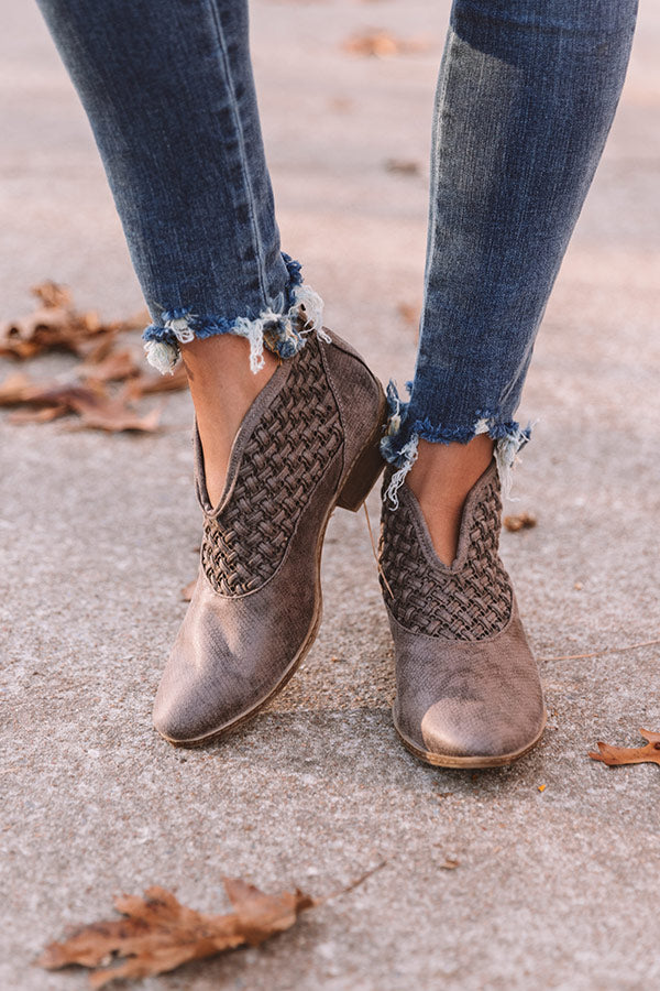 The Petra Woven Bootie in Hazelnut Image - 1