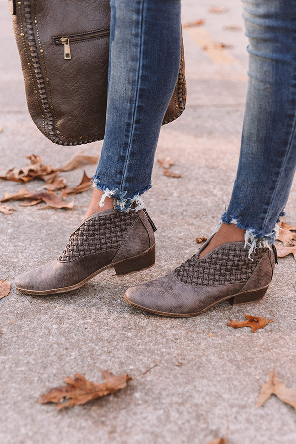 The Petra Woven Bootie in Hazelnut Image - 2