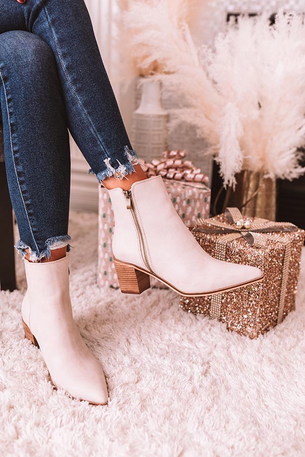 The Keely Faux Leather Bootie In Birch Image - 1