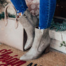 The Gia Faux Leather Bootie In Grey Image - 1