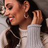 Times Square Views Hoop Earrings In Silver Image - 1
