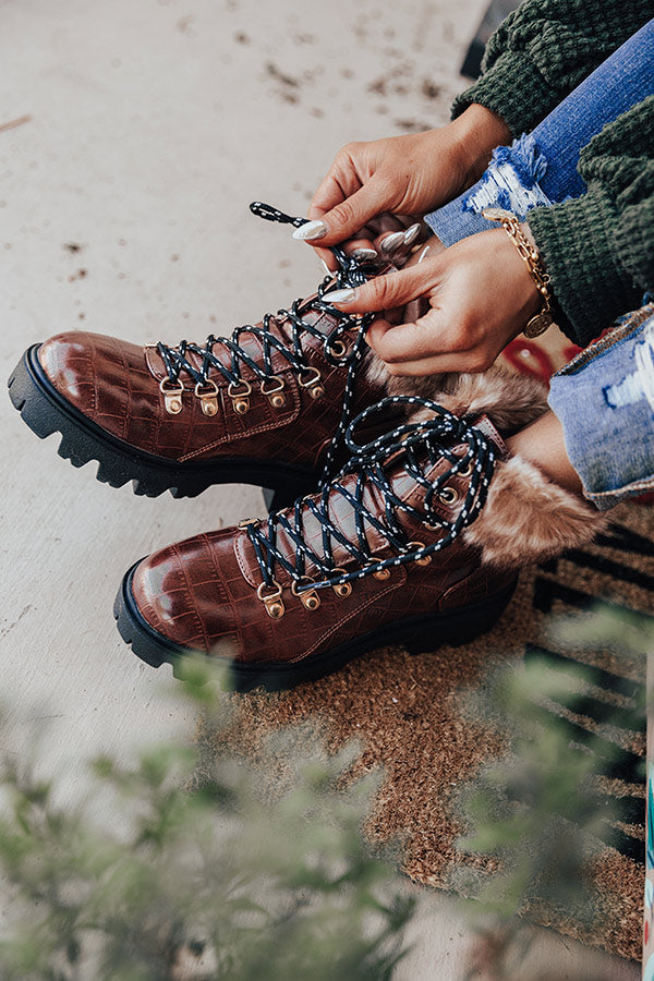 Winter Lane Faux Nubuck Boot In Brown