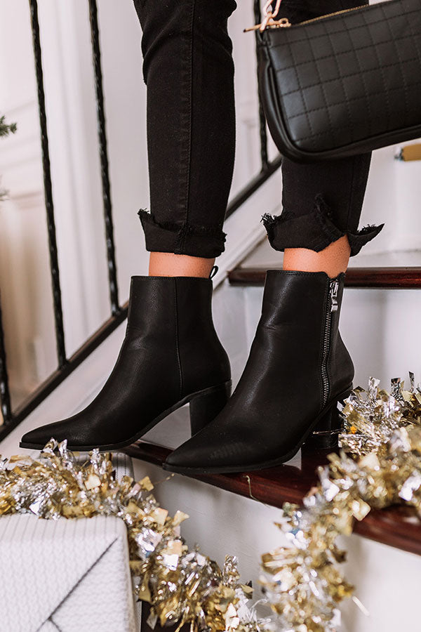The Keely Faux Leather Bootie In Black Image - 1