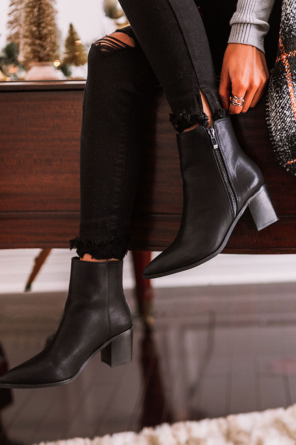 The Keely Faux Leather Bootie In Black Image - 2