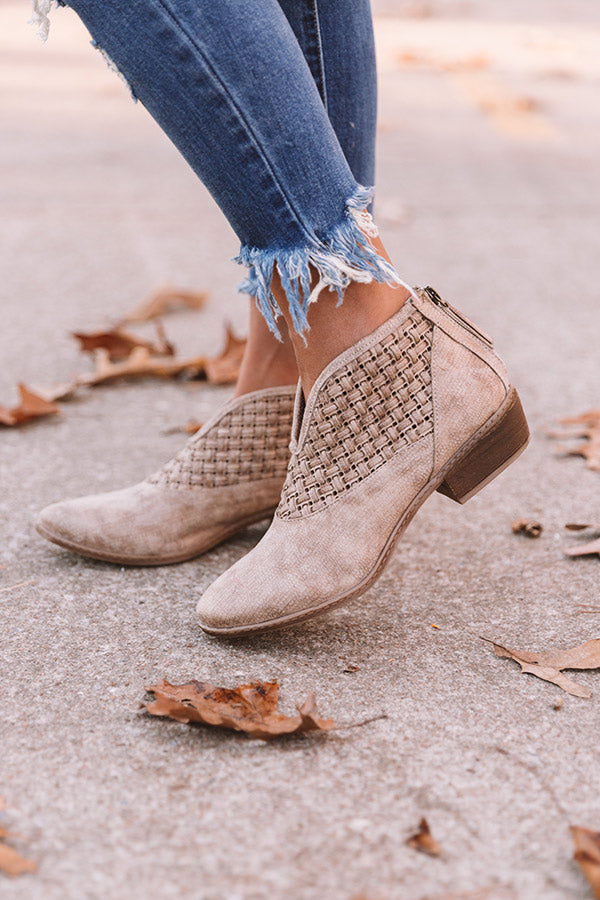 The Petra Woven Bootie in Taupe Image - 1