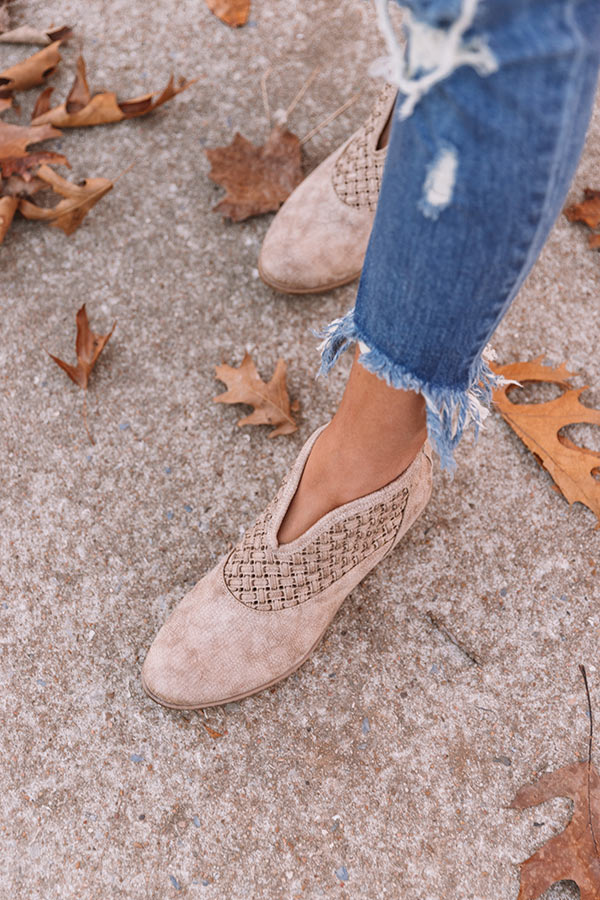 The Petra Woven Bootie in Taupe Image - 2