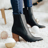 The Gia Faux Leather Bootie In Black Image - 1