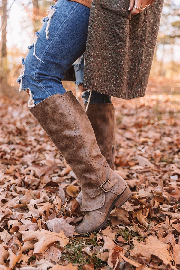 The Yuriko Knee High Boot in Dark Taupe Image - 2