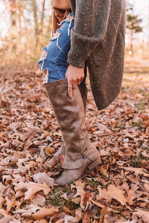 The Yuriko Knee High Boot in Dark Taupe Image - 1