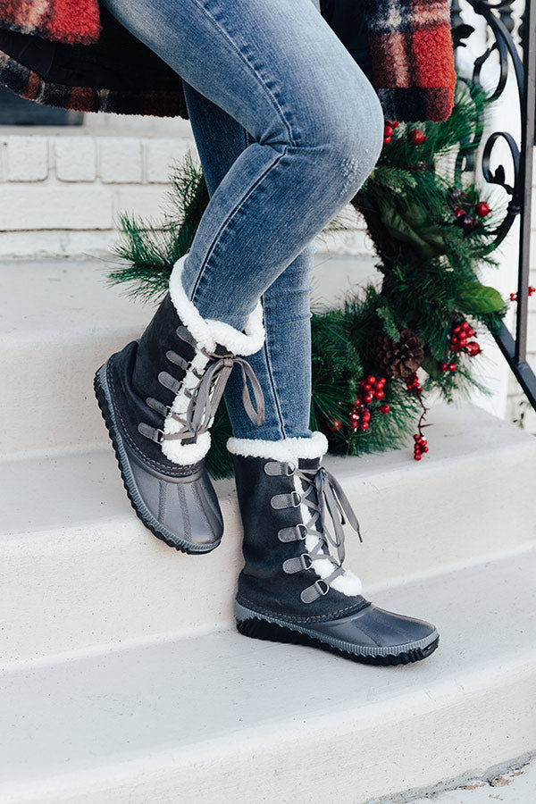 The Ula Flannel Lined Boot In Charcoal Image - 1