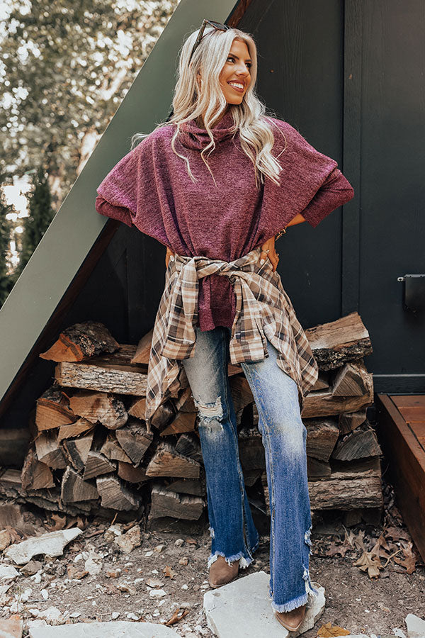 Senorita Snuggles Shift Sweater in Royal Plum Image - 1