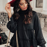 Talks Over 'Tinis Babydoll Top in Black Image - 1