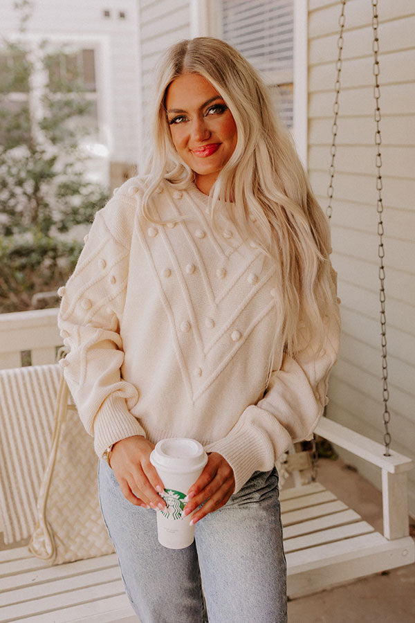 Novels And Tea Sweater in Cream Image - 1