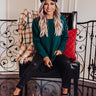 Waiting For Flurries Knit Sweater in Hunter Green Image - 1