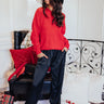 Waiting For Flurries Knit Sweater in Red Image - 1