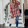 Peppermint Kisses Flannel Tunic Dress in Aurora Red Image - 1