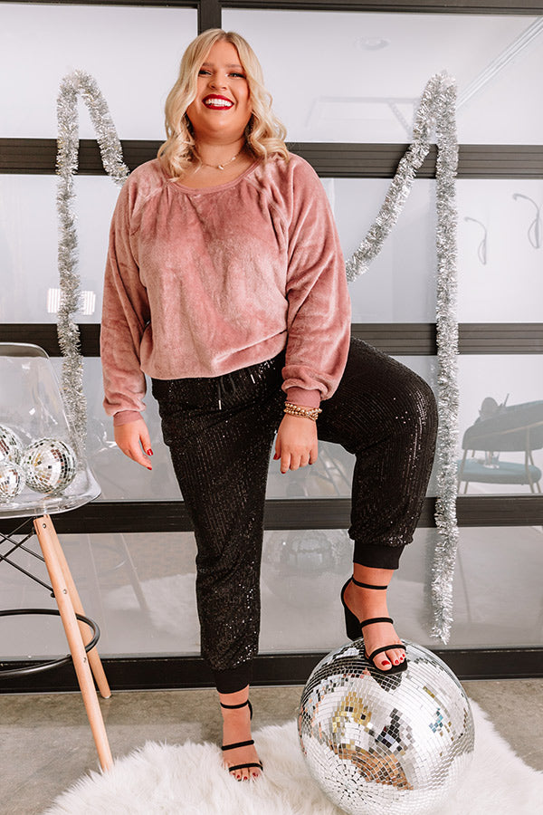 Sequin Smiles Joggers In Black Curves Image - 1
