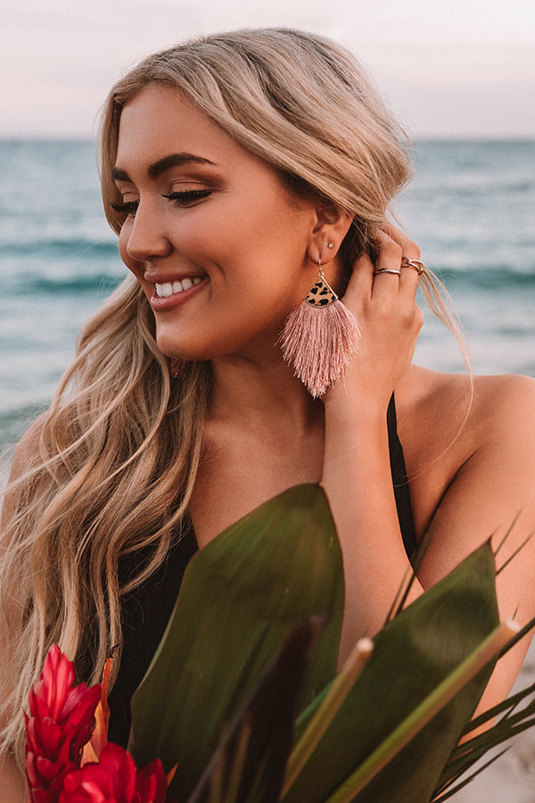Pretty Plaza Earrings In Blush