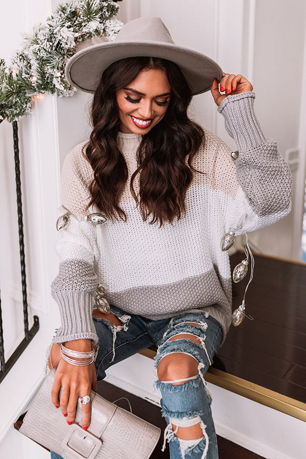 Season Of Miracles Color Block Sweater in White Image - 1