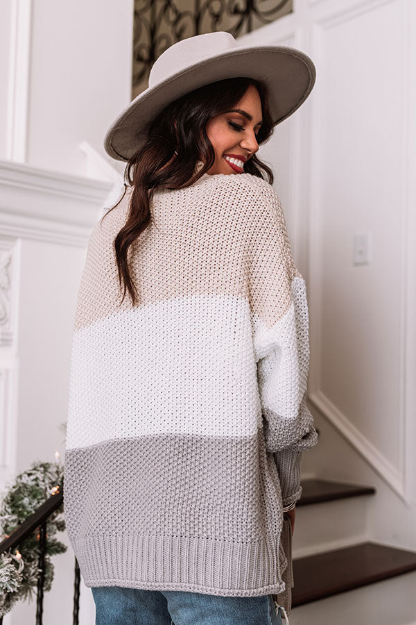 Season Of Miracles Color Block Sweater in White Image - 1
