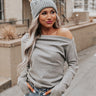 Cross Country Sweatshirt Bodysuit In Grey Image - 1