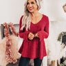 Red Carpet News Shimmer Top In Wine Image - 1