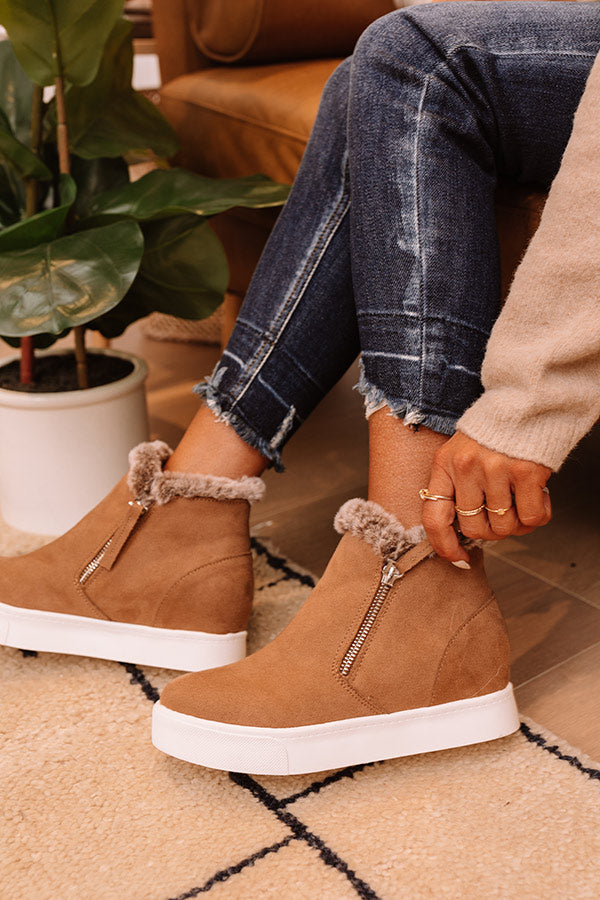 The Etta Faux Suede Bootie In Mocha Image - 2