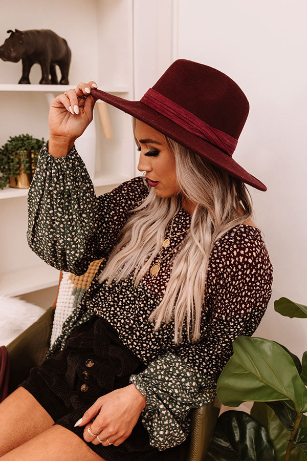 Runway Show Wool Fedora In Maroon
