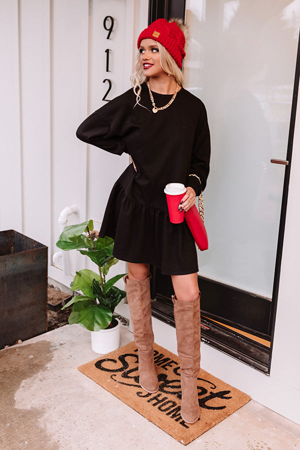 Flying South Sweatshirt Dress In Black Image - 2