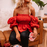 Perfect Charade Smocked Top In Red Image - 1