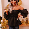 Perfect Charade Smocked Top In Black Image - 1