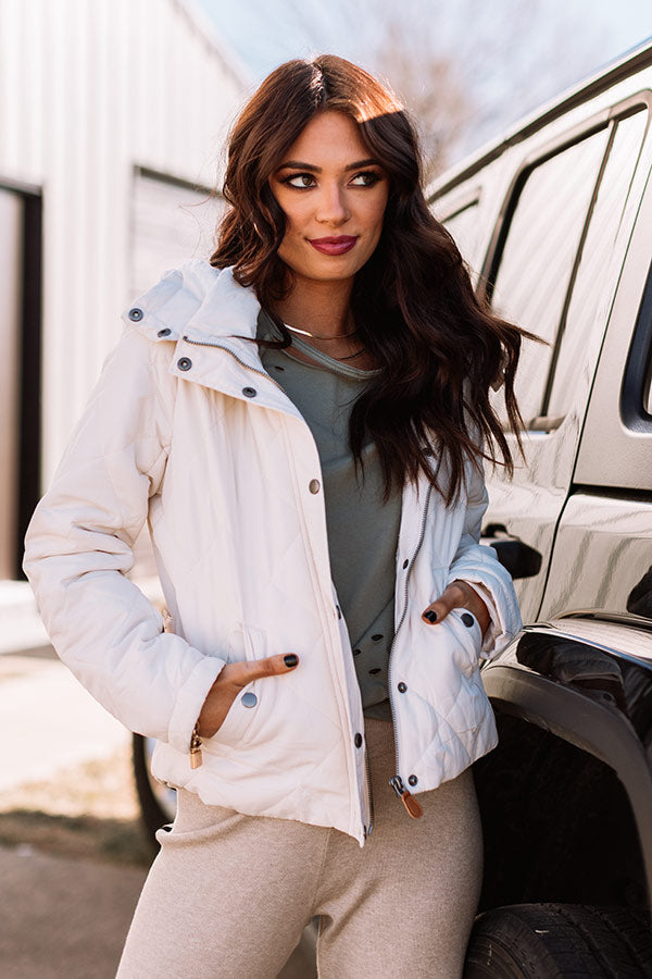 Snow Storm Quilted Jacket In Ivory