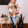 Chicago Kisses Plaid Jacket In Khaki Curves Image - 1
