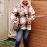 Name Game Plaid Jacket In Khaki Curves Image - 1
