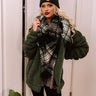 Upstate Cozy Plaid Blanket Scarf In Green Image - 1