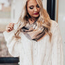 Snow Ski Infinity Plaid Scarf In Latte Image - 1