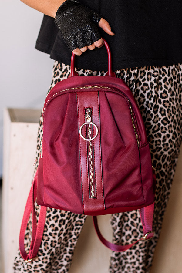 Shuttle To The City Backpack In Wine Image - 4