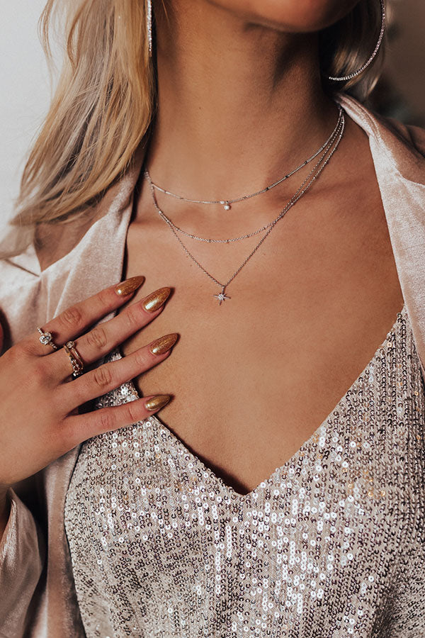 Hard To Forget Layered Necklace In Silver