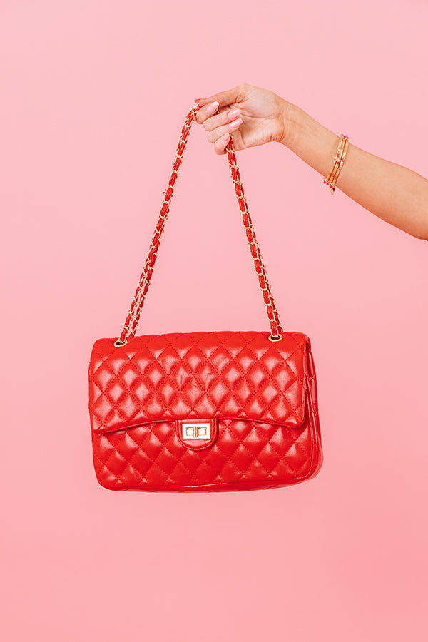 Landing In London Quilted Tote In Red