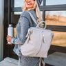 Athens Adventure Faux Leather Backpack In Light Grey Image - 1