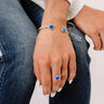 Kendra Scott Davie Silver Cuff Bracelet in Royal Blue Kyocera Opal Image - 1