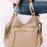Strut The Runway Faux Leather Tote In Taupe Image - 1
