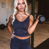 Star Of The Barre Ribbed Crop Top in Vintage Black Image - 1