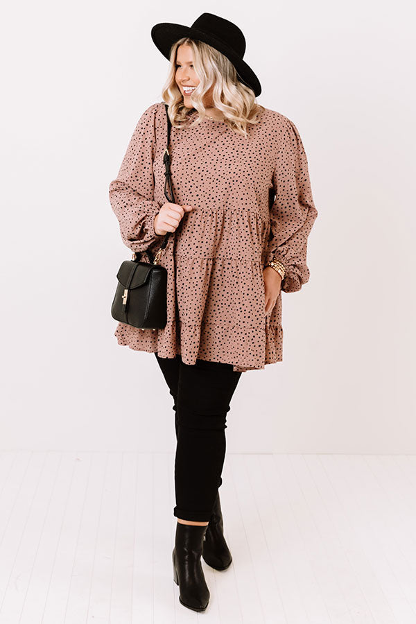 Golden Hills Babydoll Top in Dark Blush Curves Image - 1