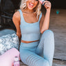 Rise Up Ribbed Crop Top in Airy Blue Image - 1