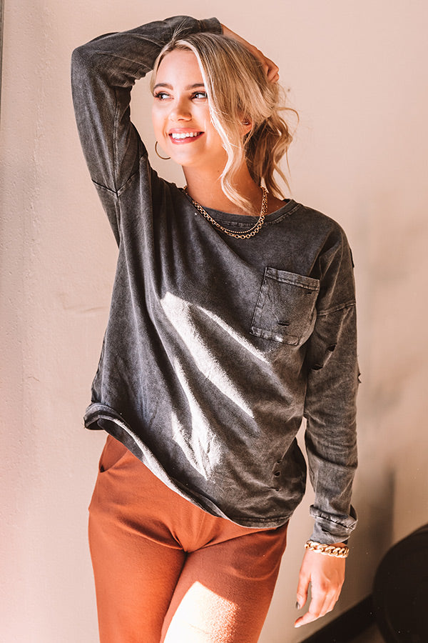 Rock The Room Mineral Washed Distressed Tee