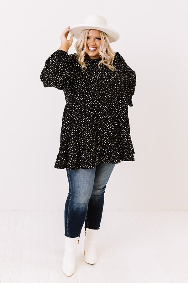 Golden Hills Babydoll Top in Black Curves Image - 2